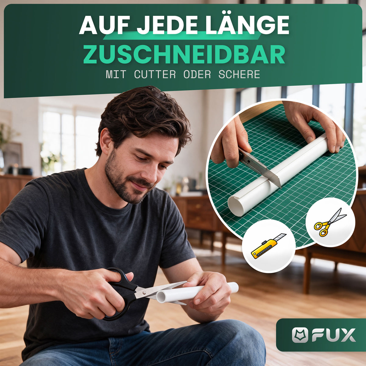 Einzelrosette FX Set mit Rohrverkleidung
