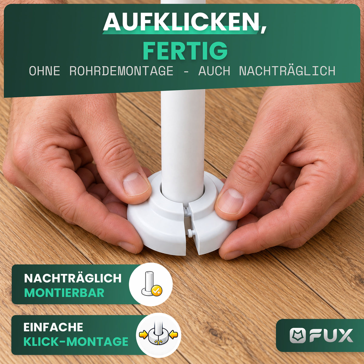 Einzelrosette FX Set mit Rohrverkleidung
