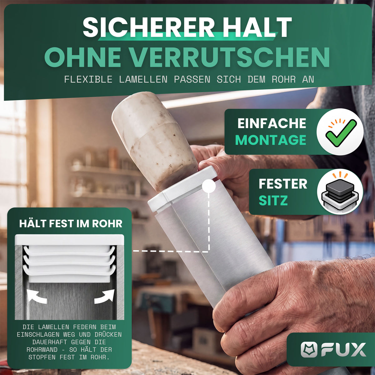 Rohrstopfen Weiß TV