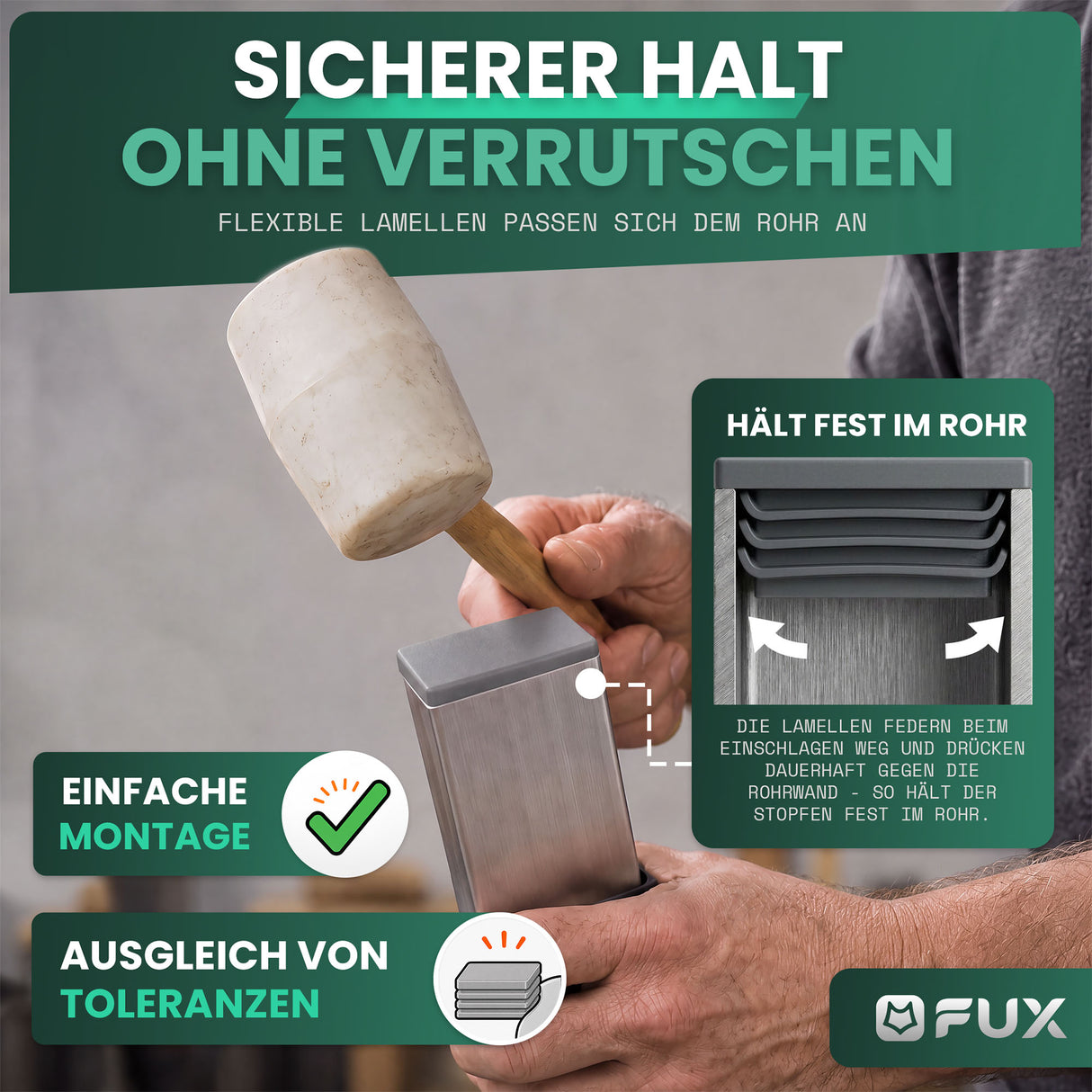 Rohrstopfen Grau TR