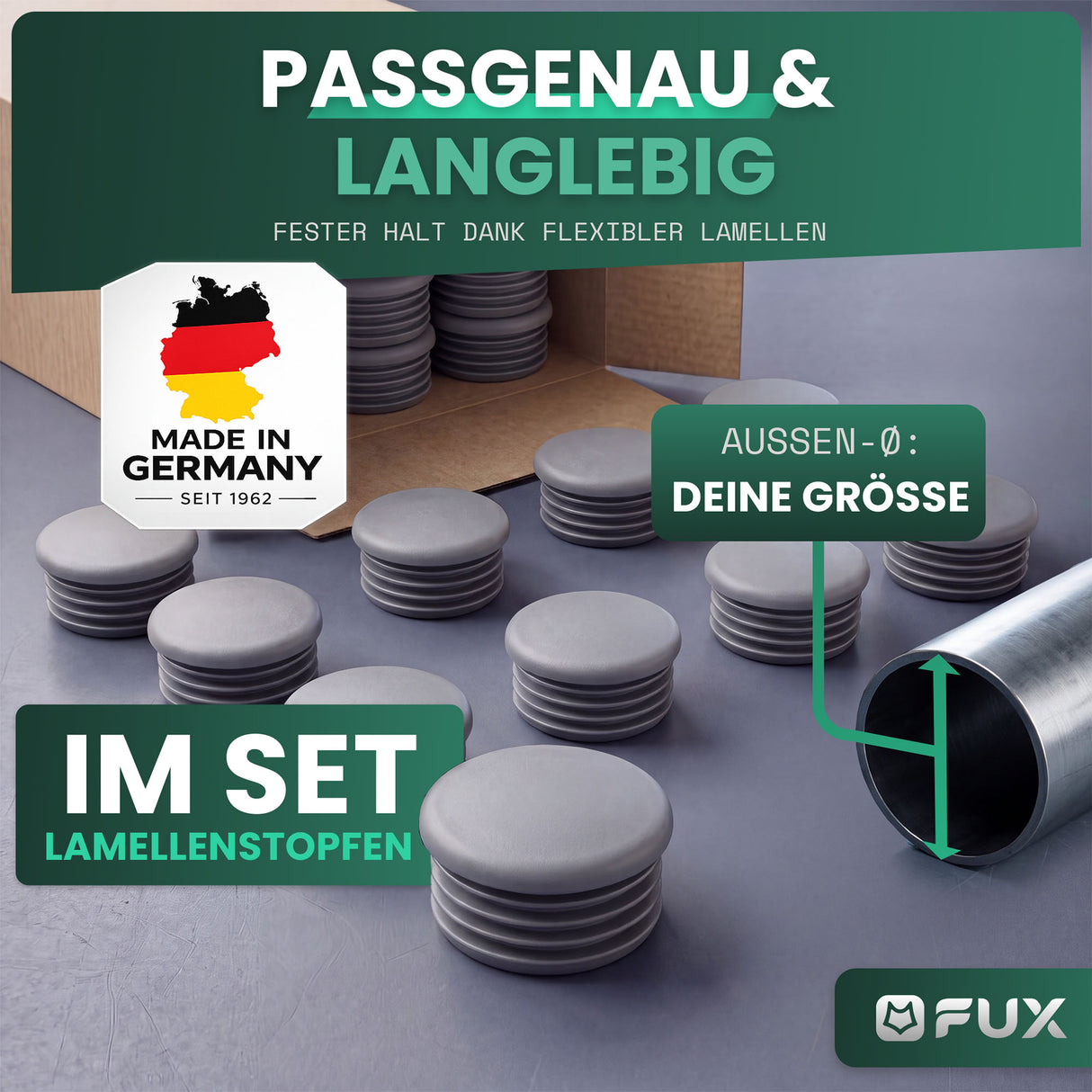 Rohrstopfen Grau GL
