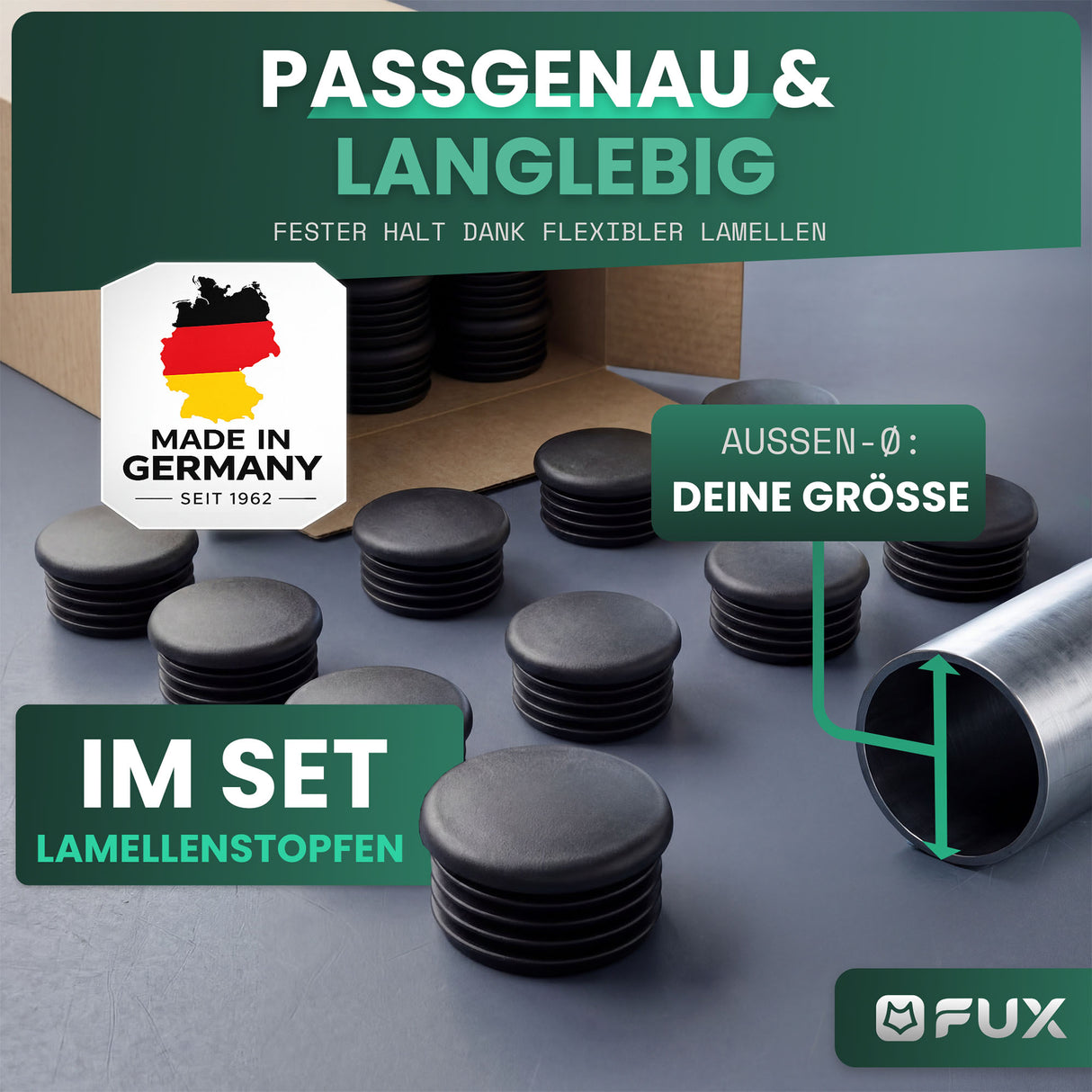 Rohrstopfen Schwarz GL
