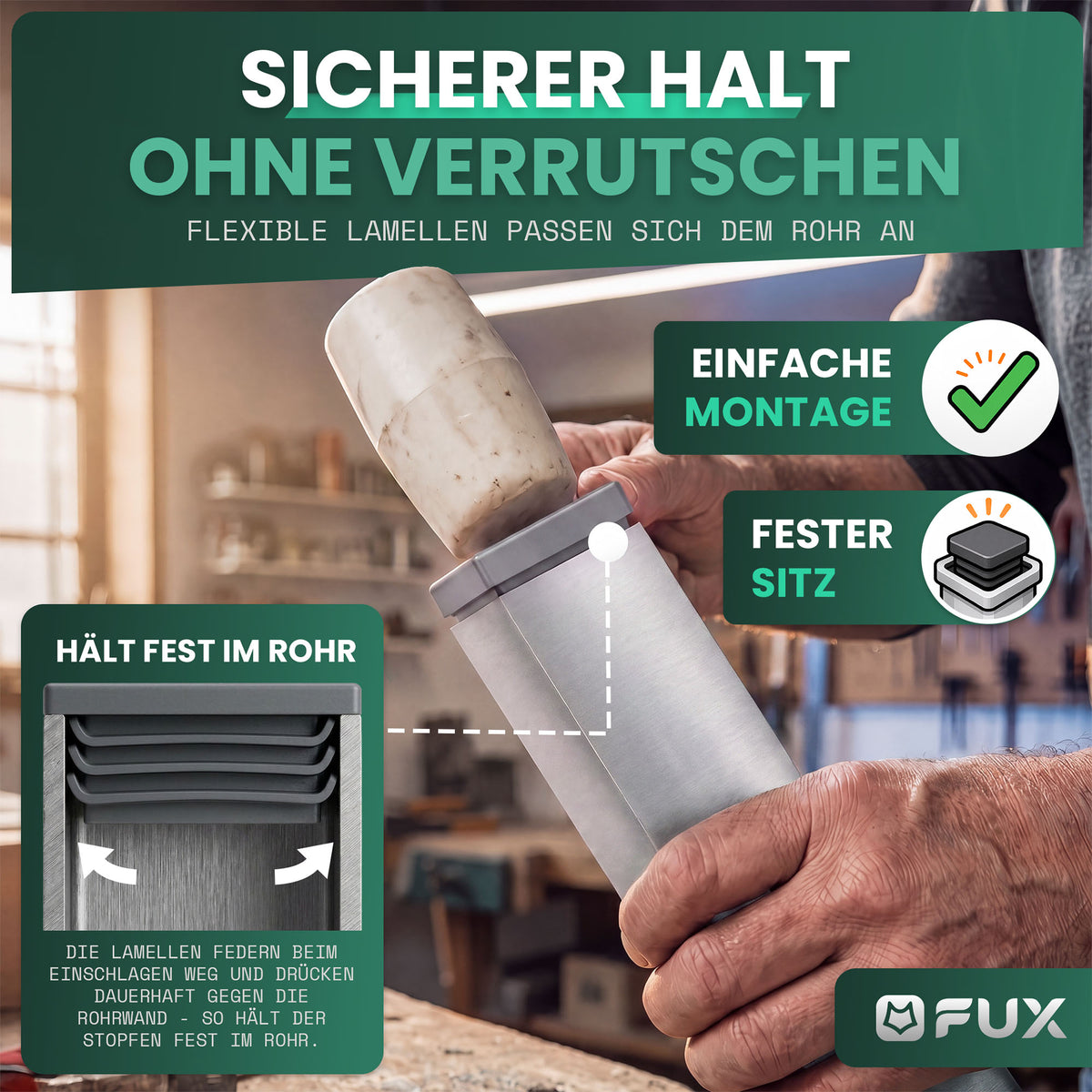Rohrstopfen Grau TV