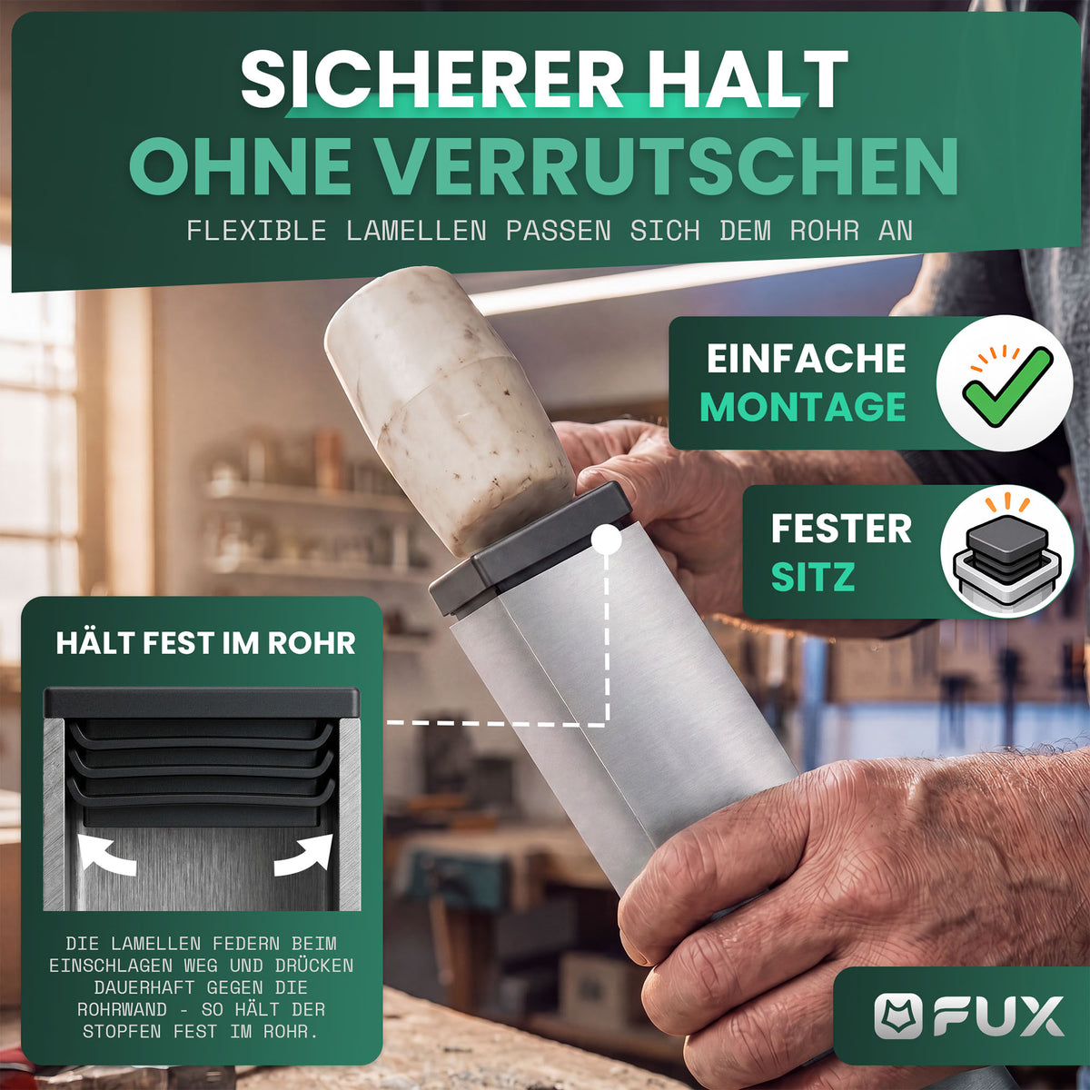 Rohrstopfen Schwarz TV