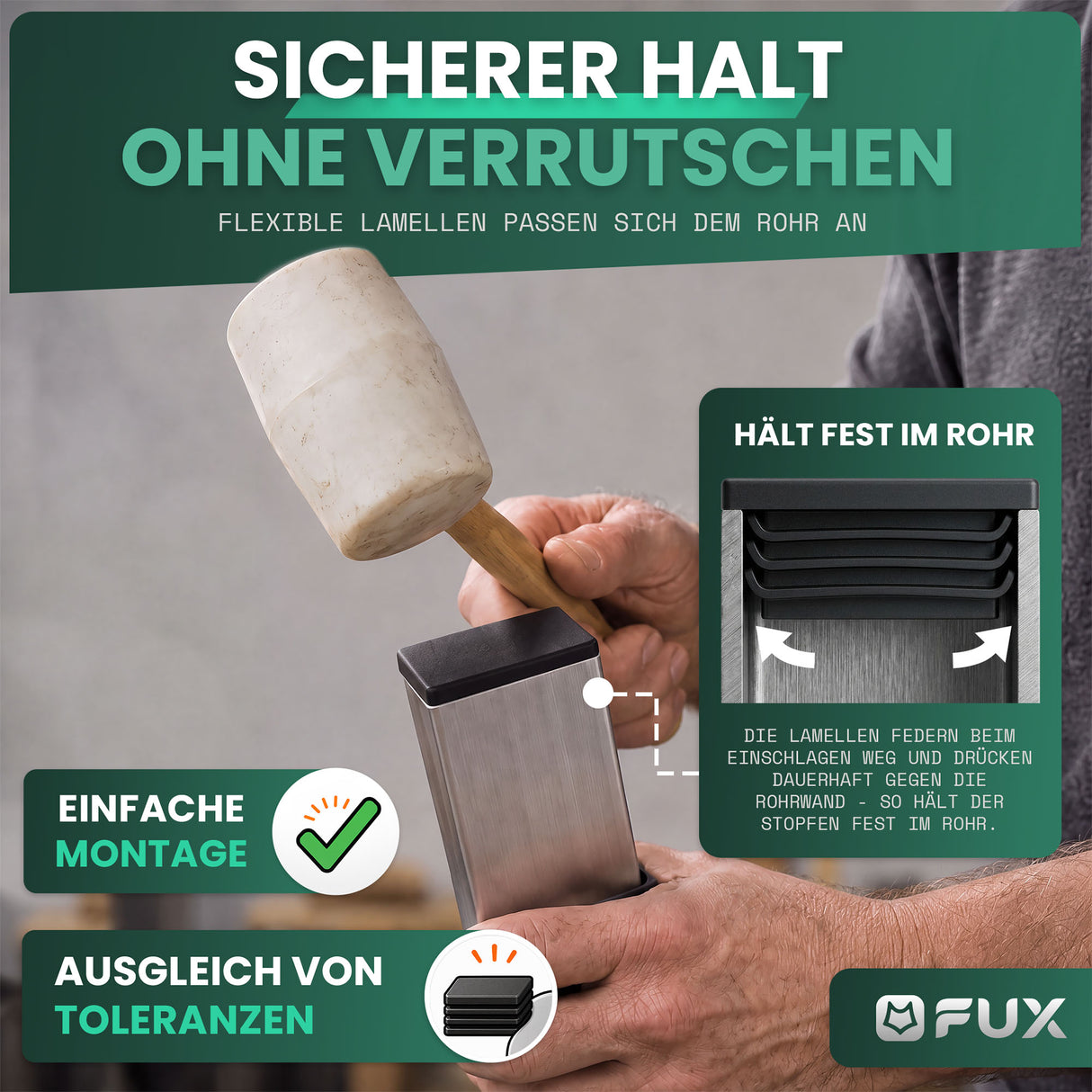 Rohrstopfen Schwarz TR