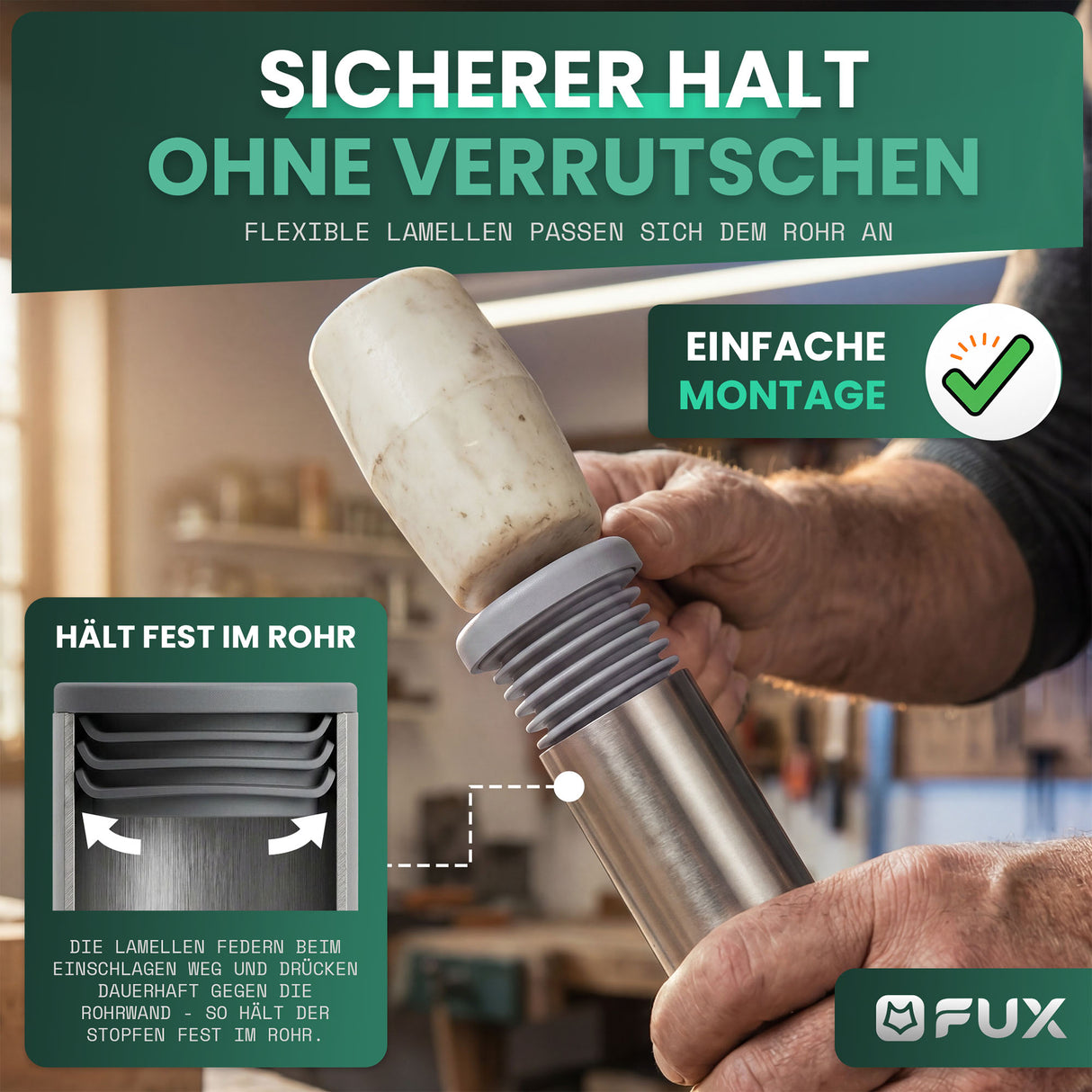 Rohrstopfen Grau GL