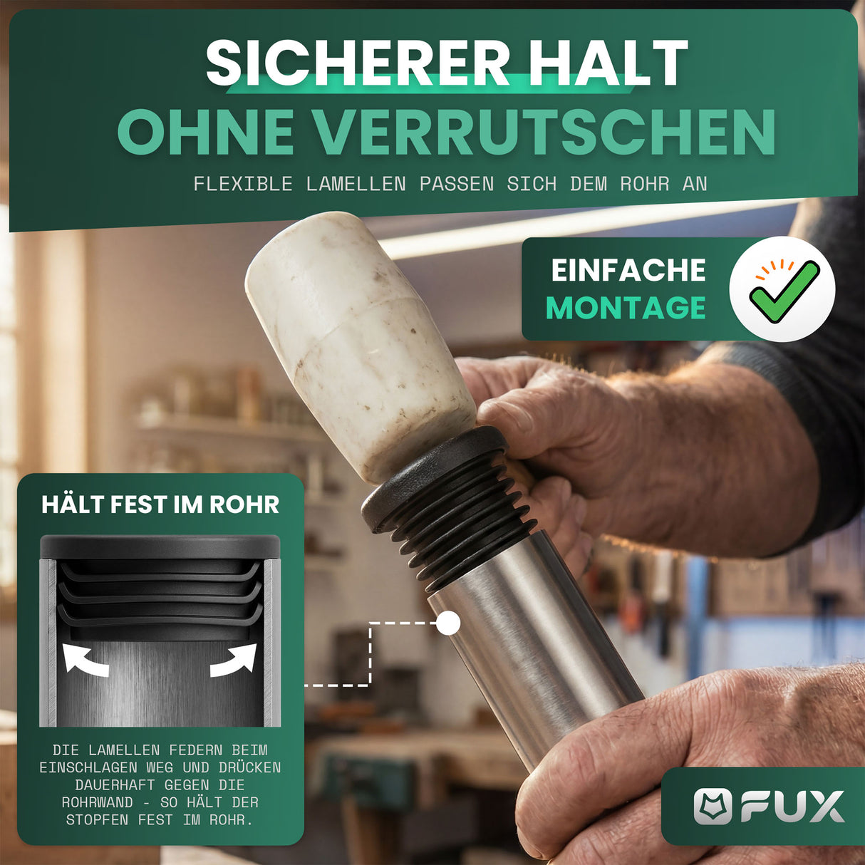 Rohrstopfen Schwarz GL