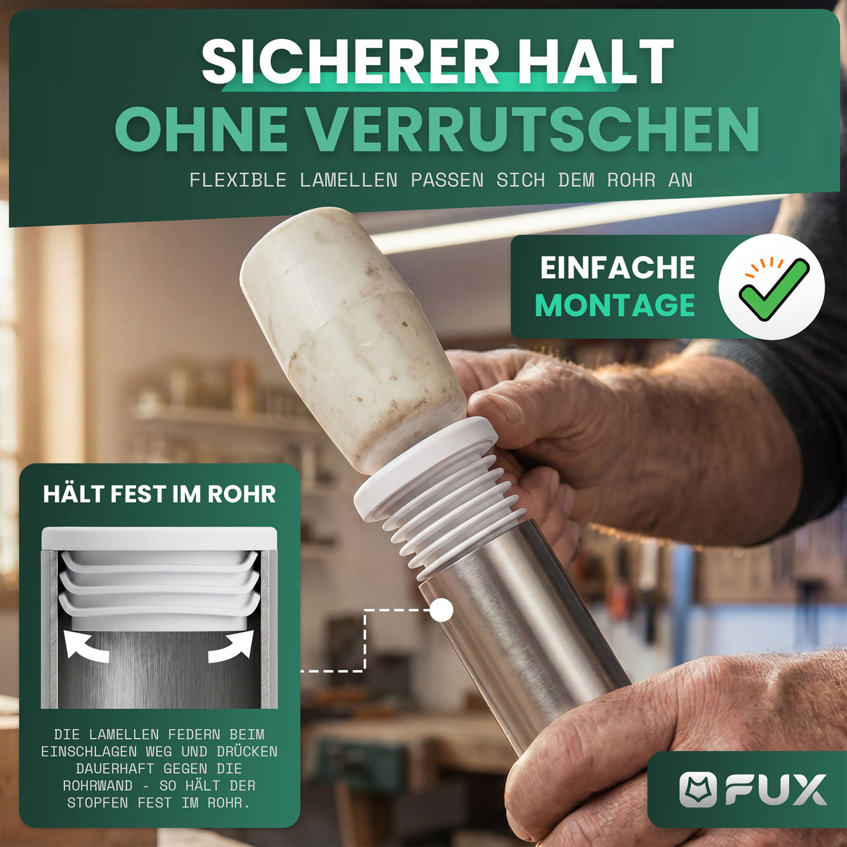 Rohrstopfen Weiß GL